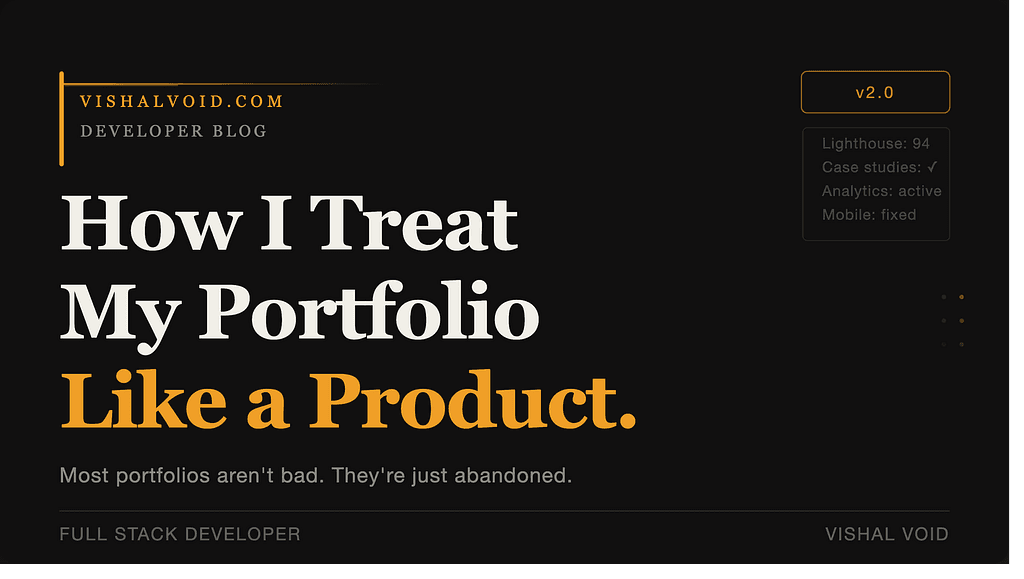 How I Treat My Portfolio Like a Product